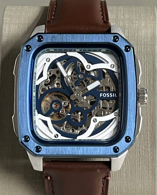 Fossil Men’s Inscription Automatic Leather Strap Watch