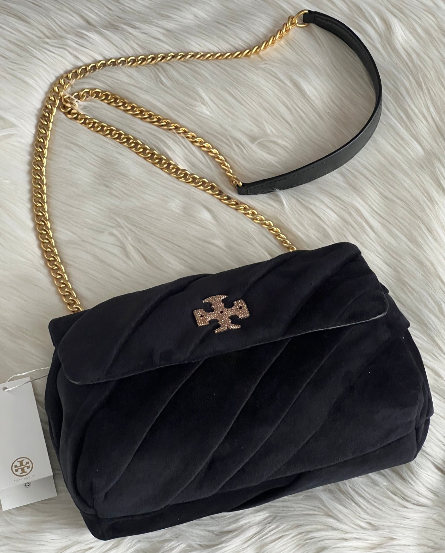 Tory Burch Small Kira Draped Velvet Convertible Shoulder Bag