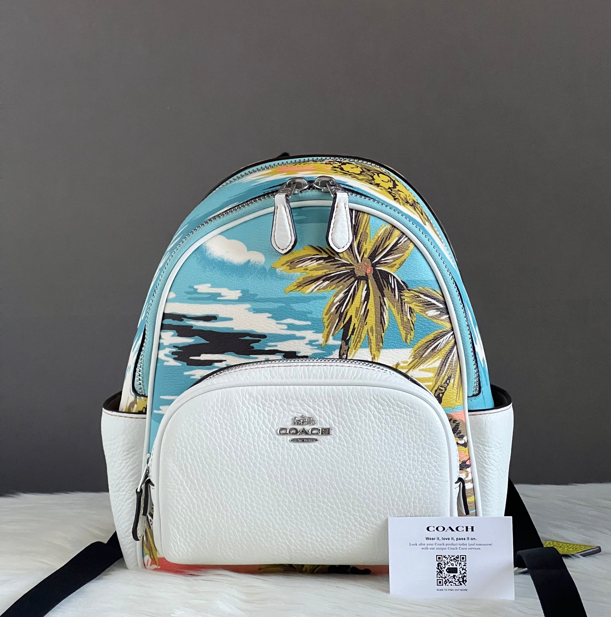 hawaiian mini backpack Hawaii Print 01 Small (Honu Family - Grey) Hawaiian Loi P mini backpack for keiki Hawaiian Loi P Mini Backpack