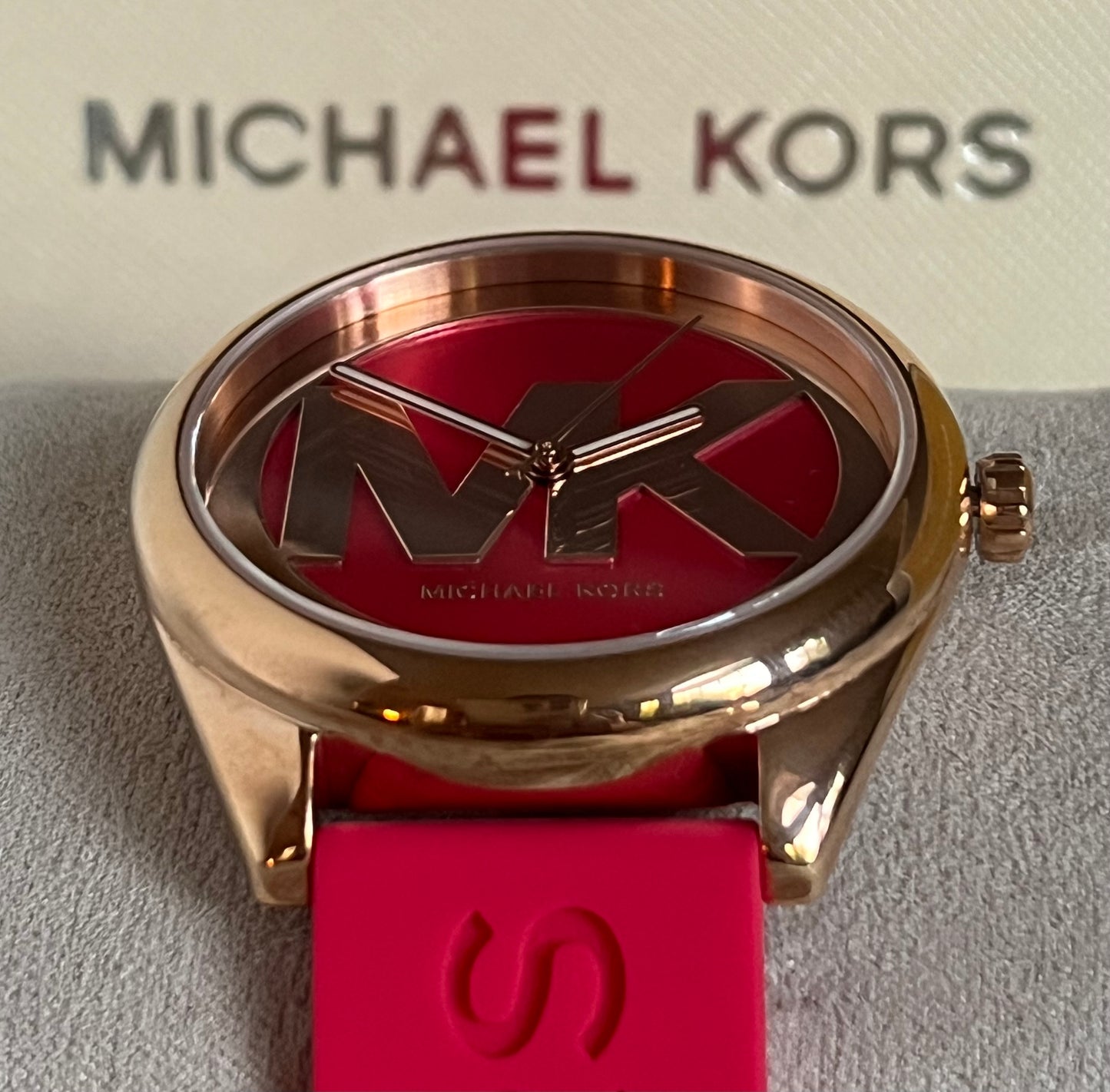 Michael Kors Women’s Janelle Three-Hand Pink Silicone Watch