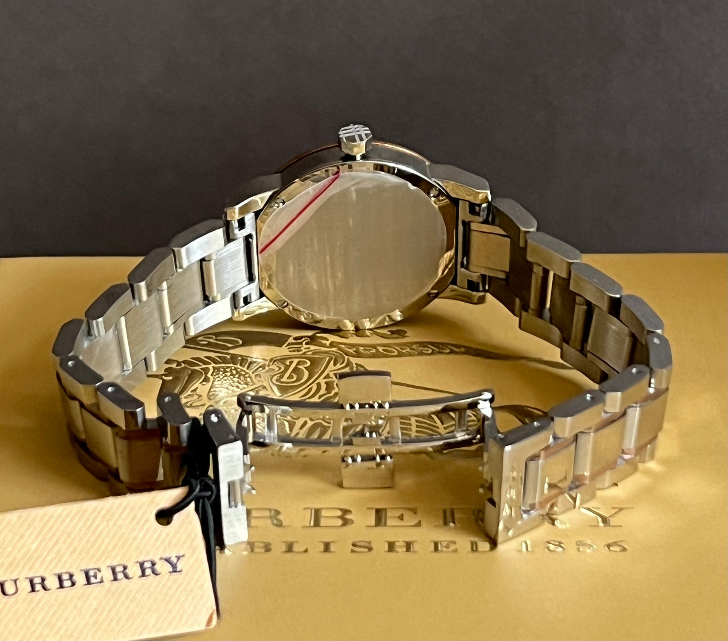 Burberry Women Large Check Two-Tone Stainless Steel Watch