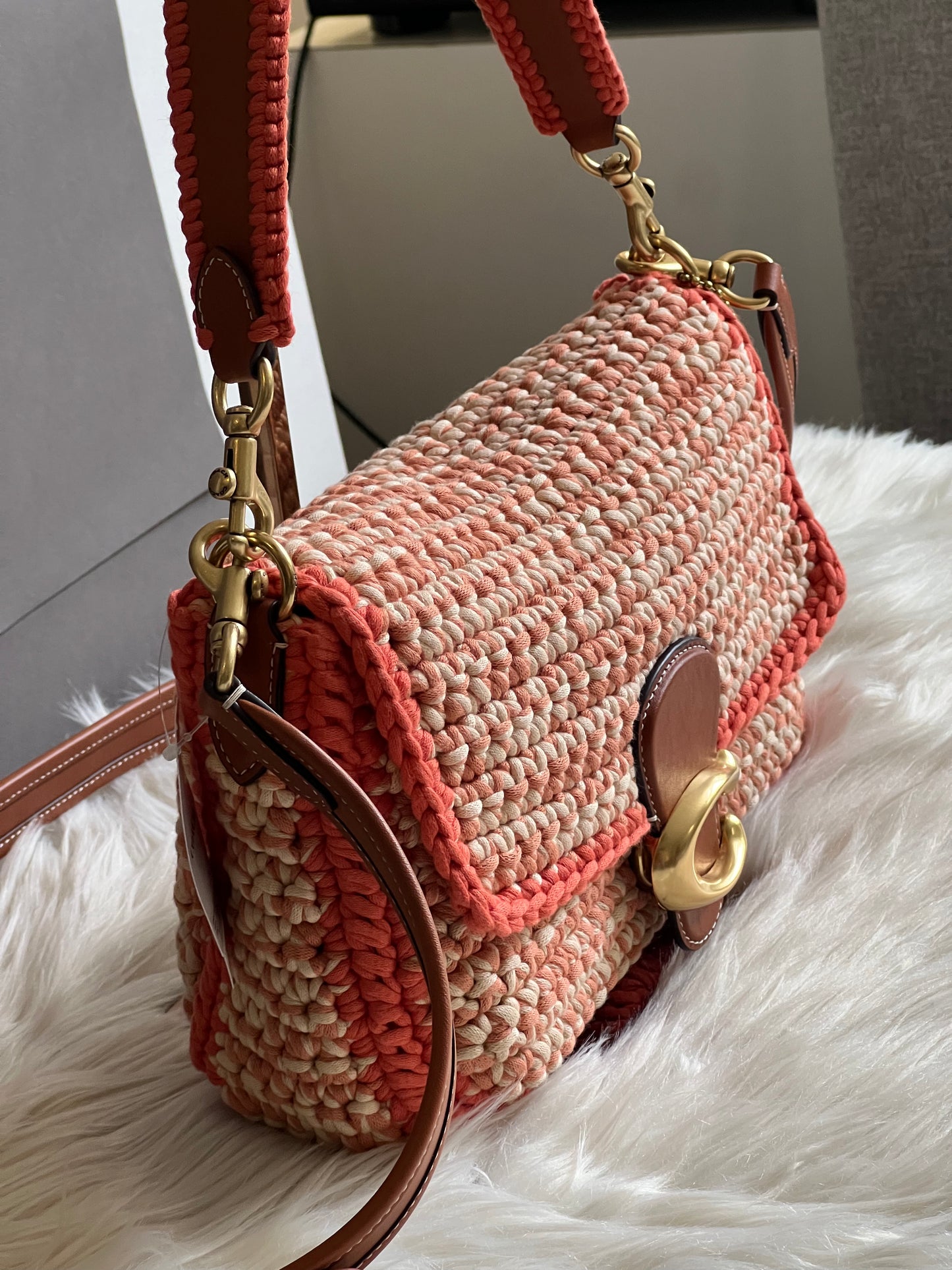 Coach Soft Tabby Shoulder Bag with Crochet