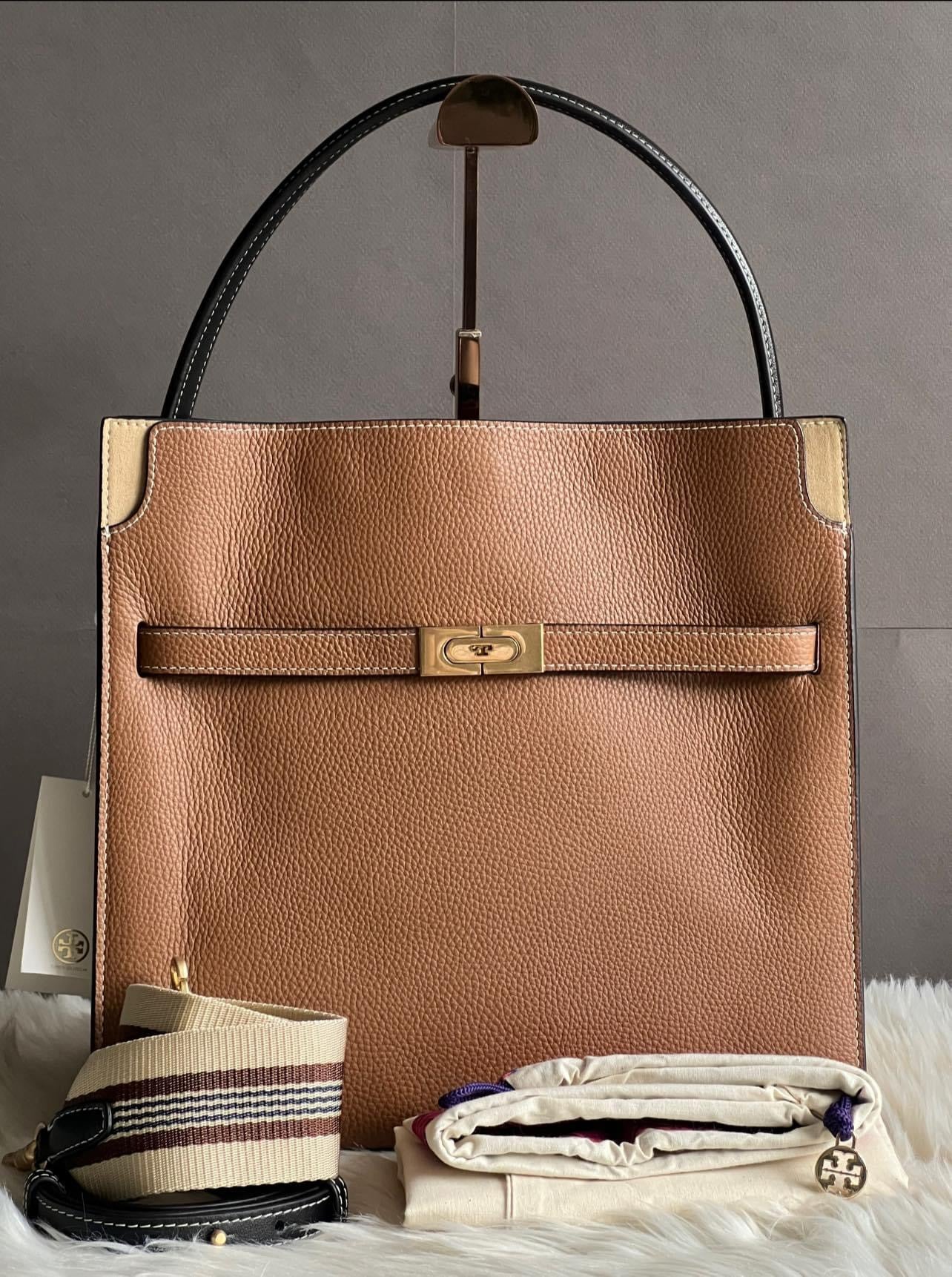 Tory Burch Lee Radziwill Pebbled Double Bag