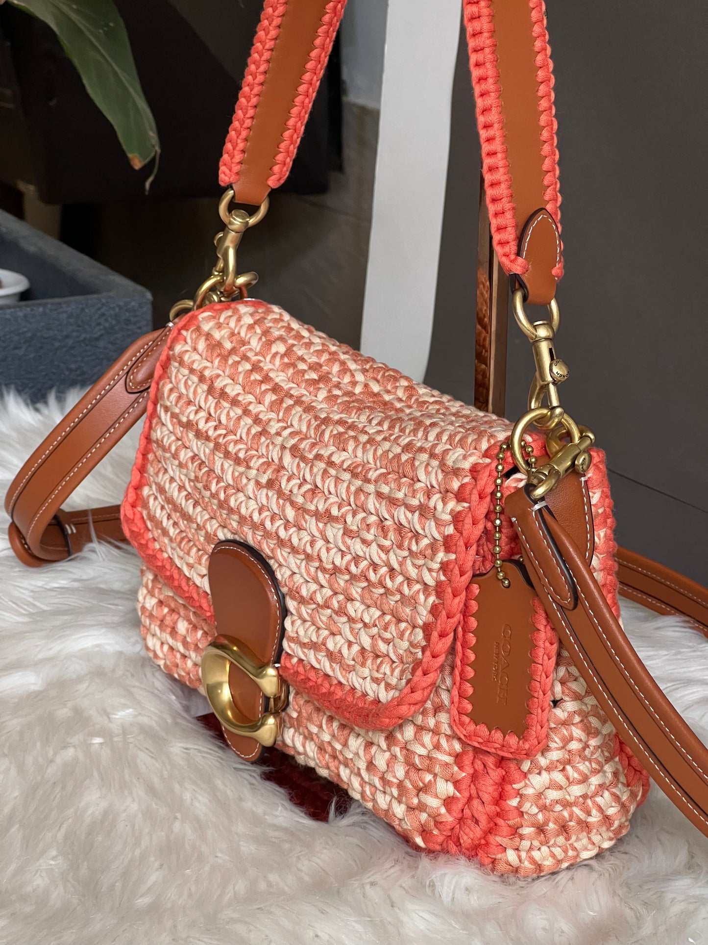 Coach Soft Tabby Shoulder Bag with Crochet