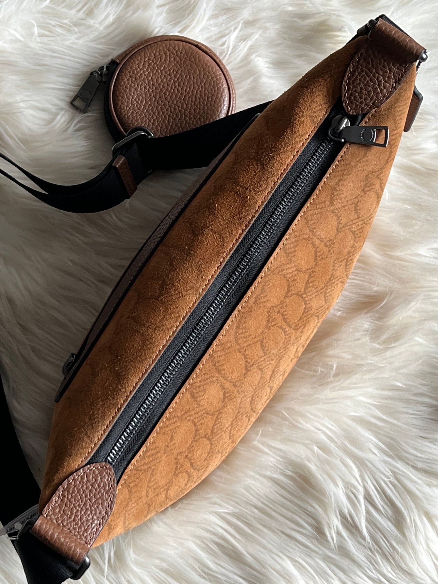 Coach Small Finn Crossbody Bag with Pouch in Signature Suede