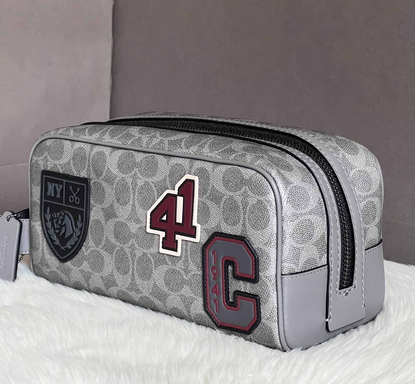 Coach Large Travel Kit In Signature Canvas With Patches