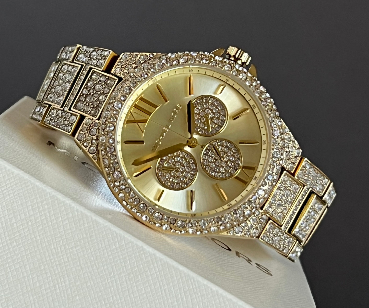 Michael Kors Women’s Oversized Camille Pavé Gold-Tone Watch