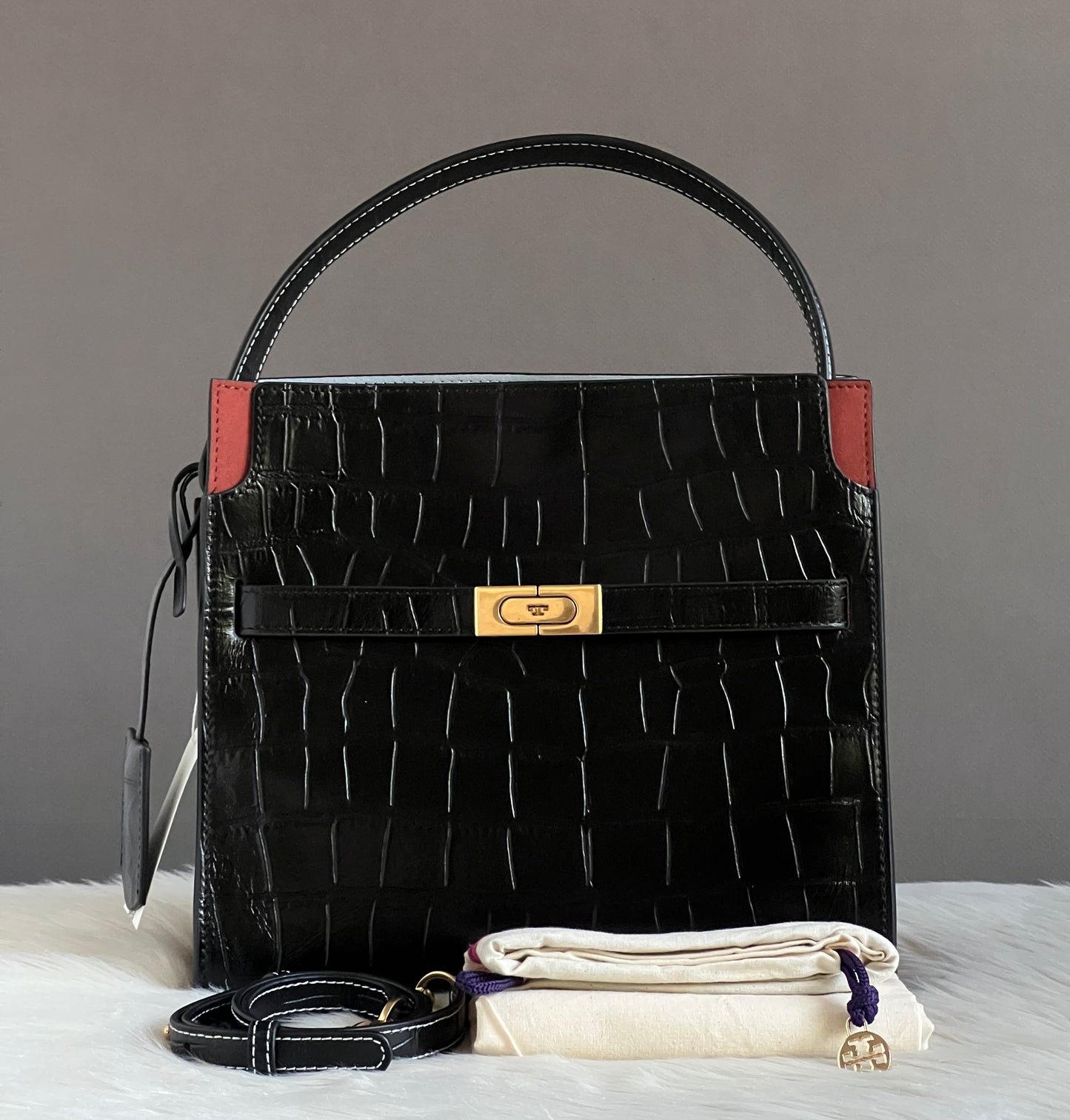 Tory Burch Small Lee Radziwill Embossed Double Bag