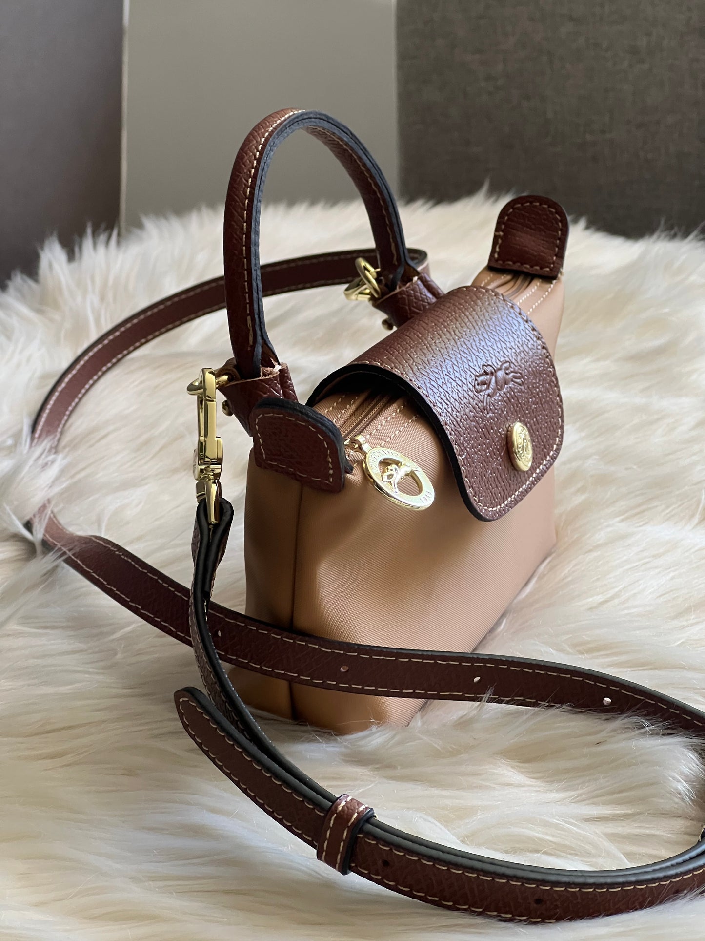 Longchamp XS Le Pliage Original Pouch with Strap