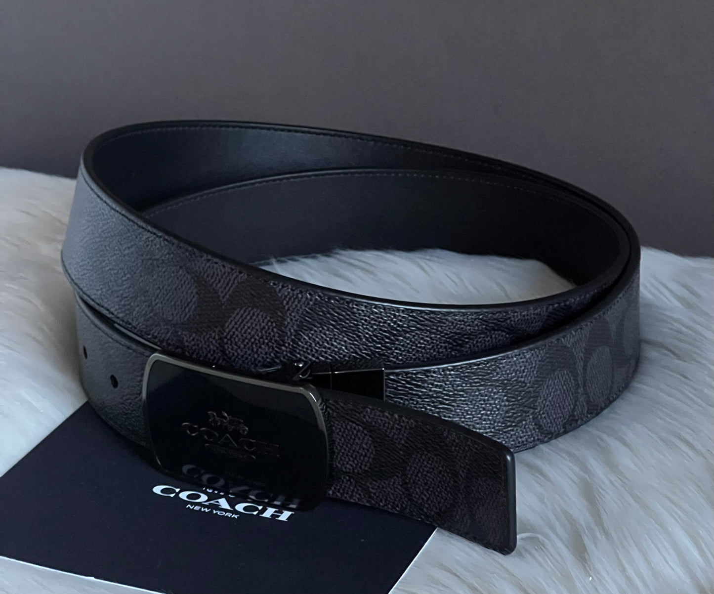 Plaque Buckle Cut To Size Reversible Belt