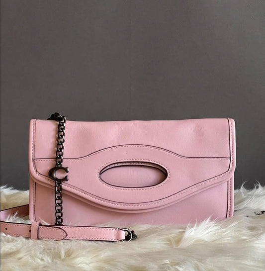 Coach Foldover Cut Out Clutch Crossbody