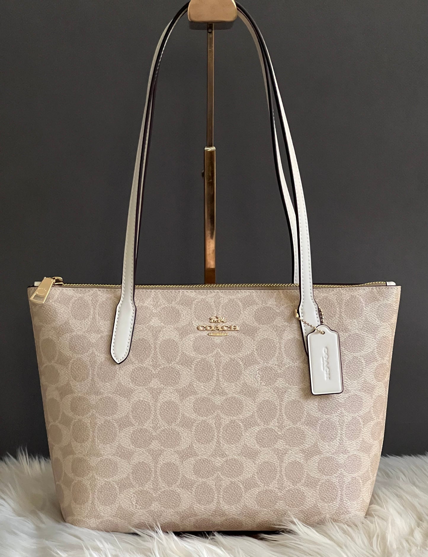 Coach Fiona Zip Tote Bag in Signature Canvas