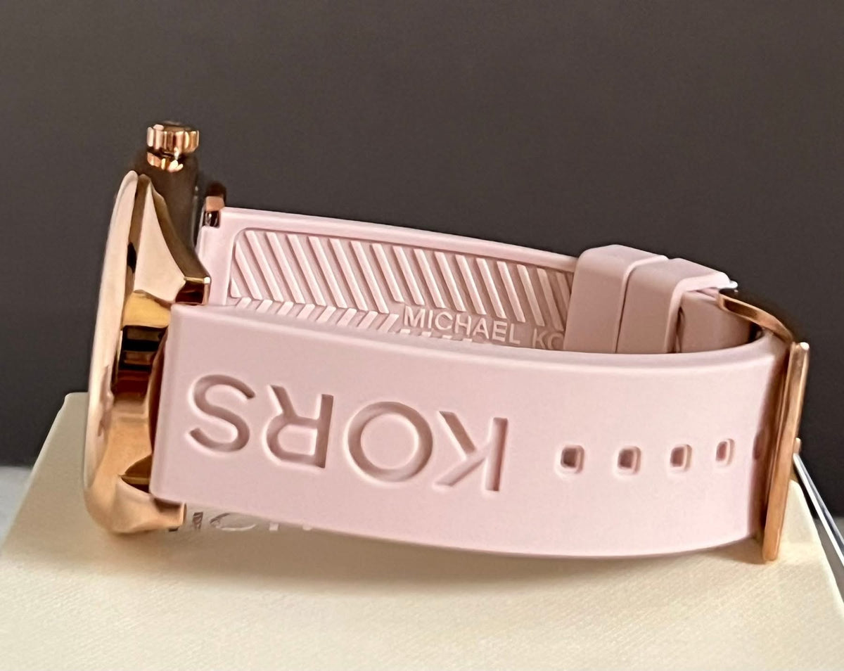 Michael Women’s Kors Janelle Three-Hand Pink Silicone Watch