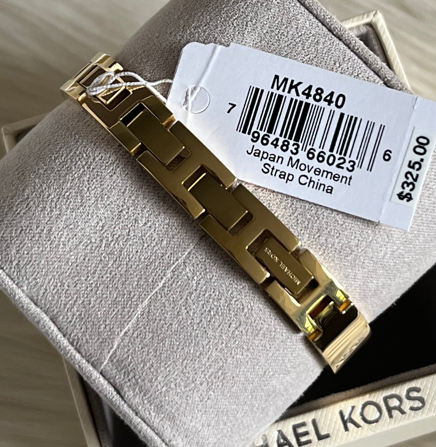 Michael Kors Women’s Mini Empire Pavé Gold-Tone Bangle Watch
