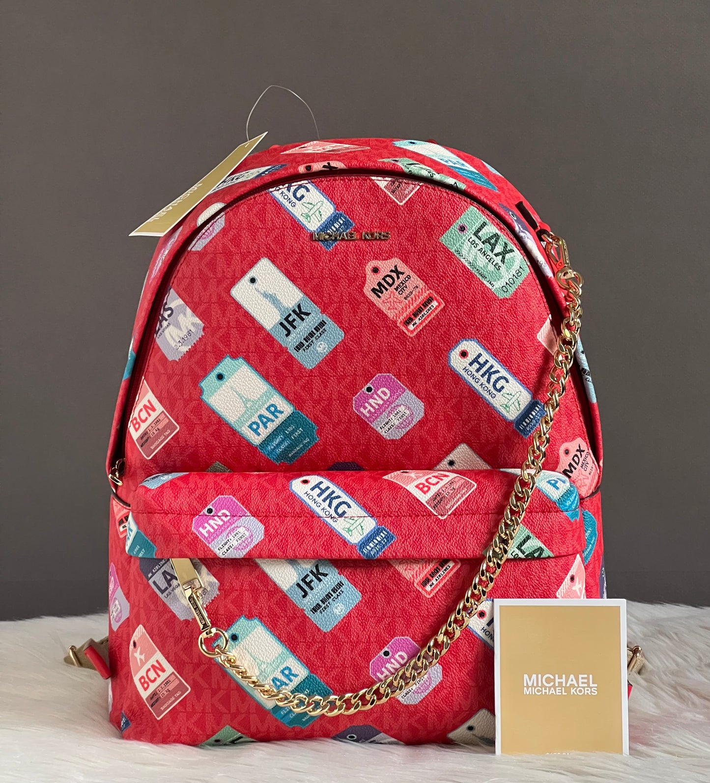 Michael Kors Slater Medium Printed Signature Logo Backpack