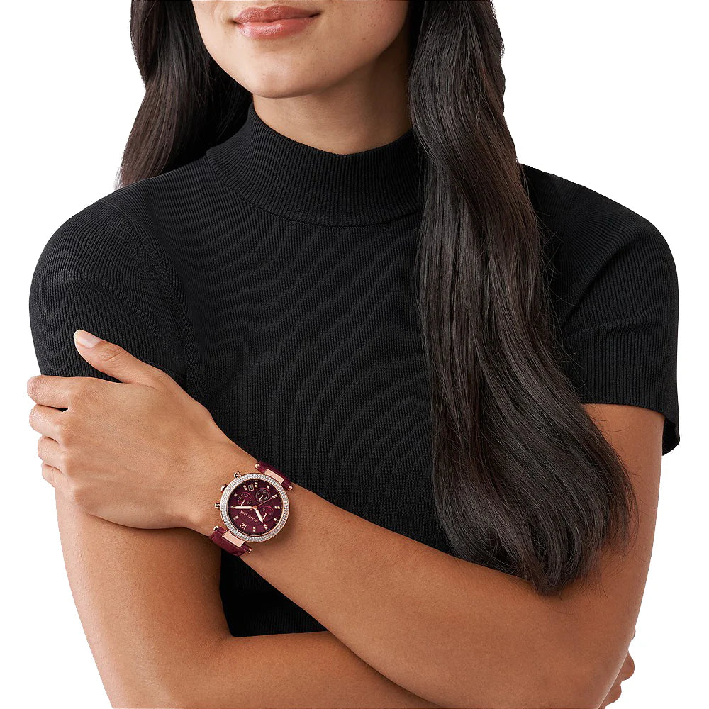 Michael Kors Parker Rose Gold Leather Watch
