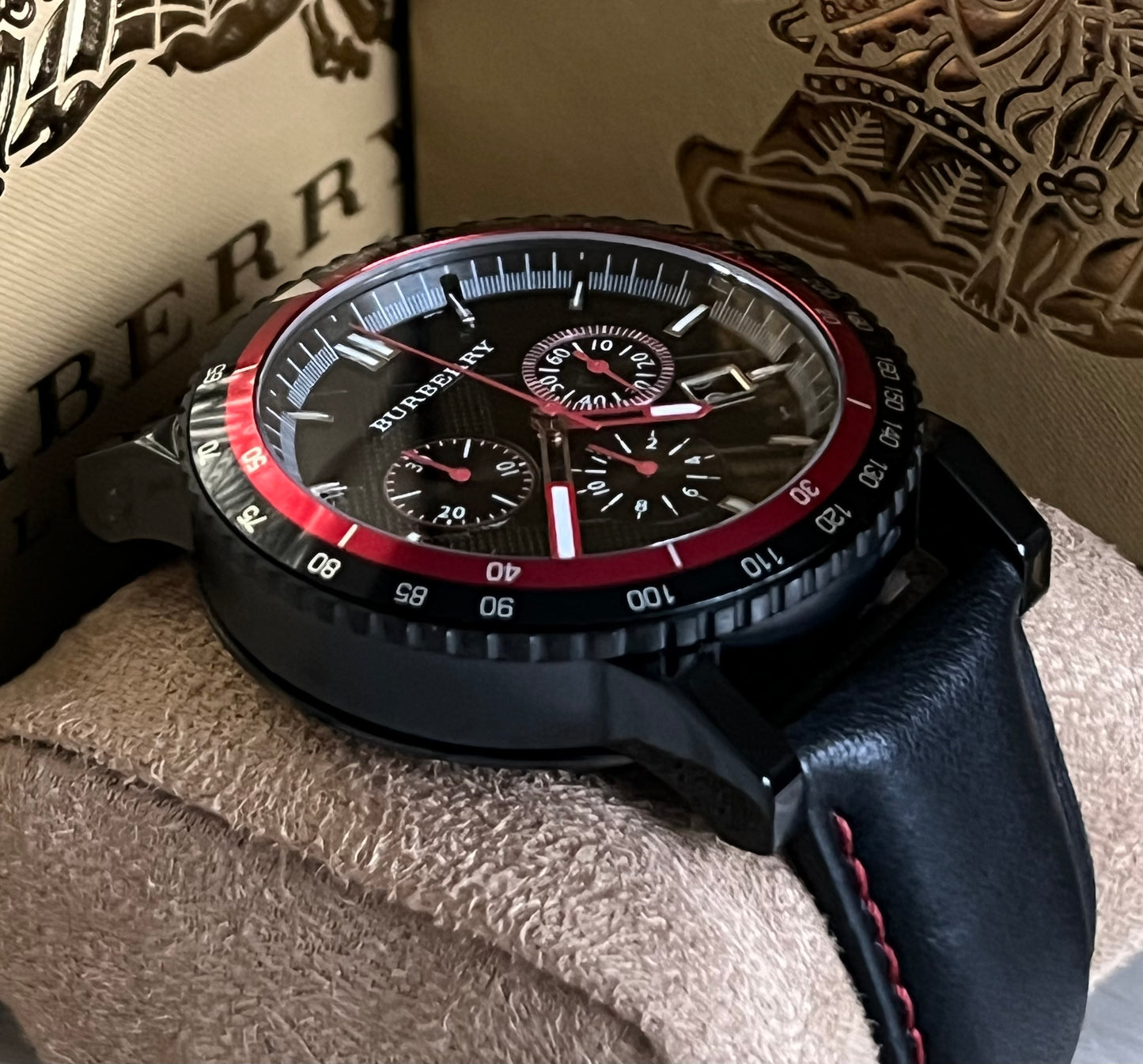 Burberry The City Chronograph Leather Strap Watch