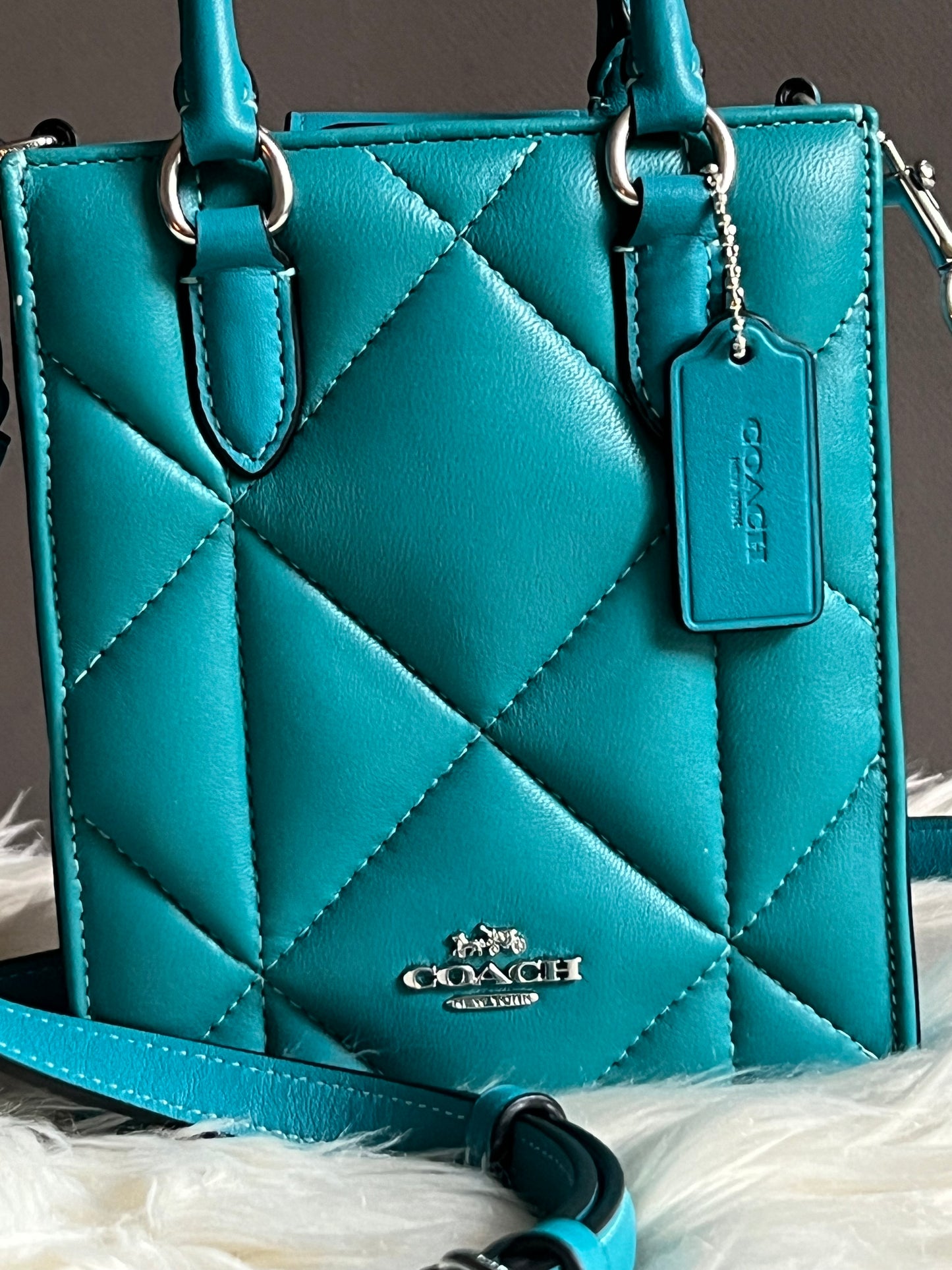 Coach North South Mini Tote with Puffy Diamond Quilting