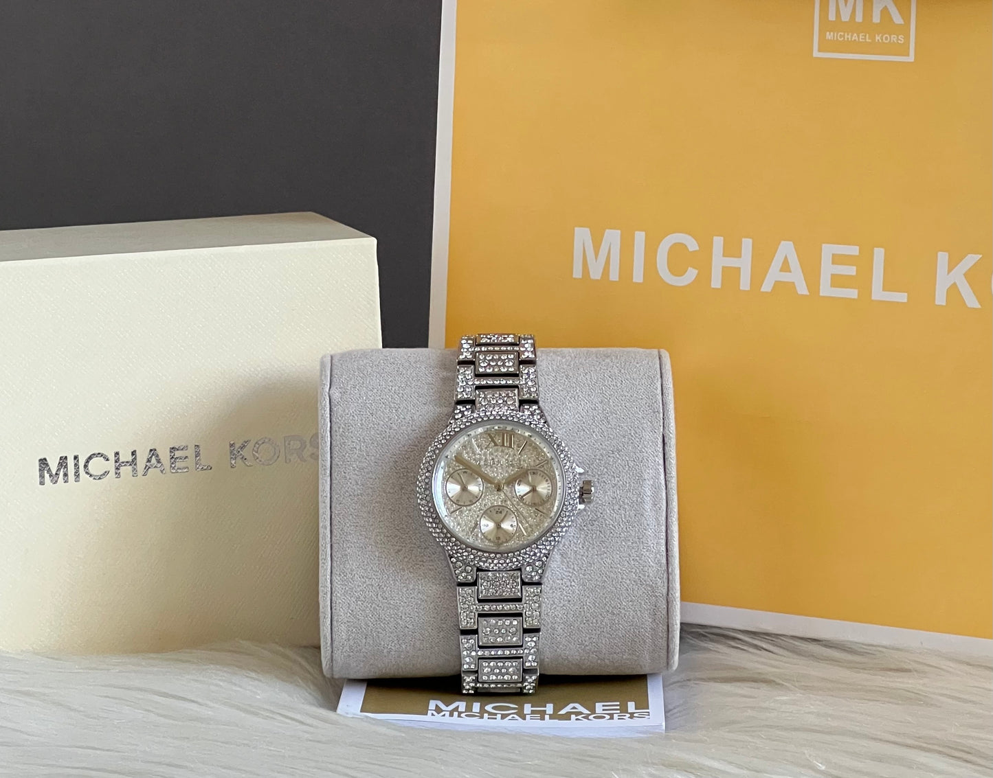 Michael Kors Women’s Mini Camille Pavé Silver-Tone Watch