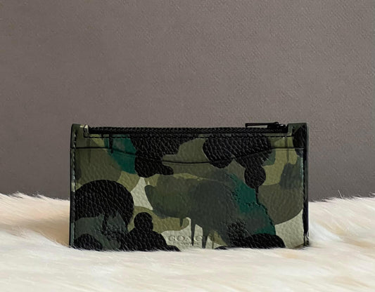 Coach Zip Card Case with Camo Print