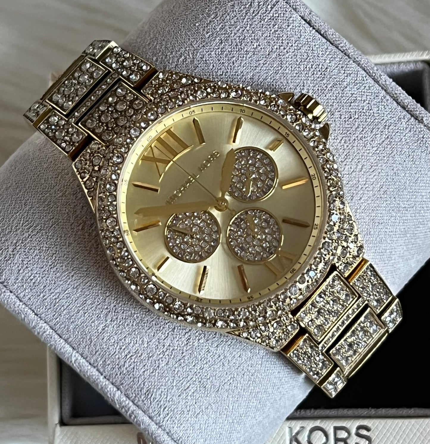 Michael Kors Women’s Oversized Camille Pavé Gold-Tone Watch