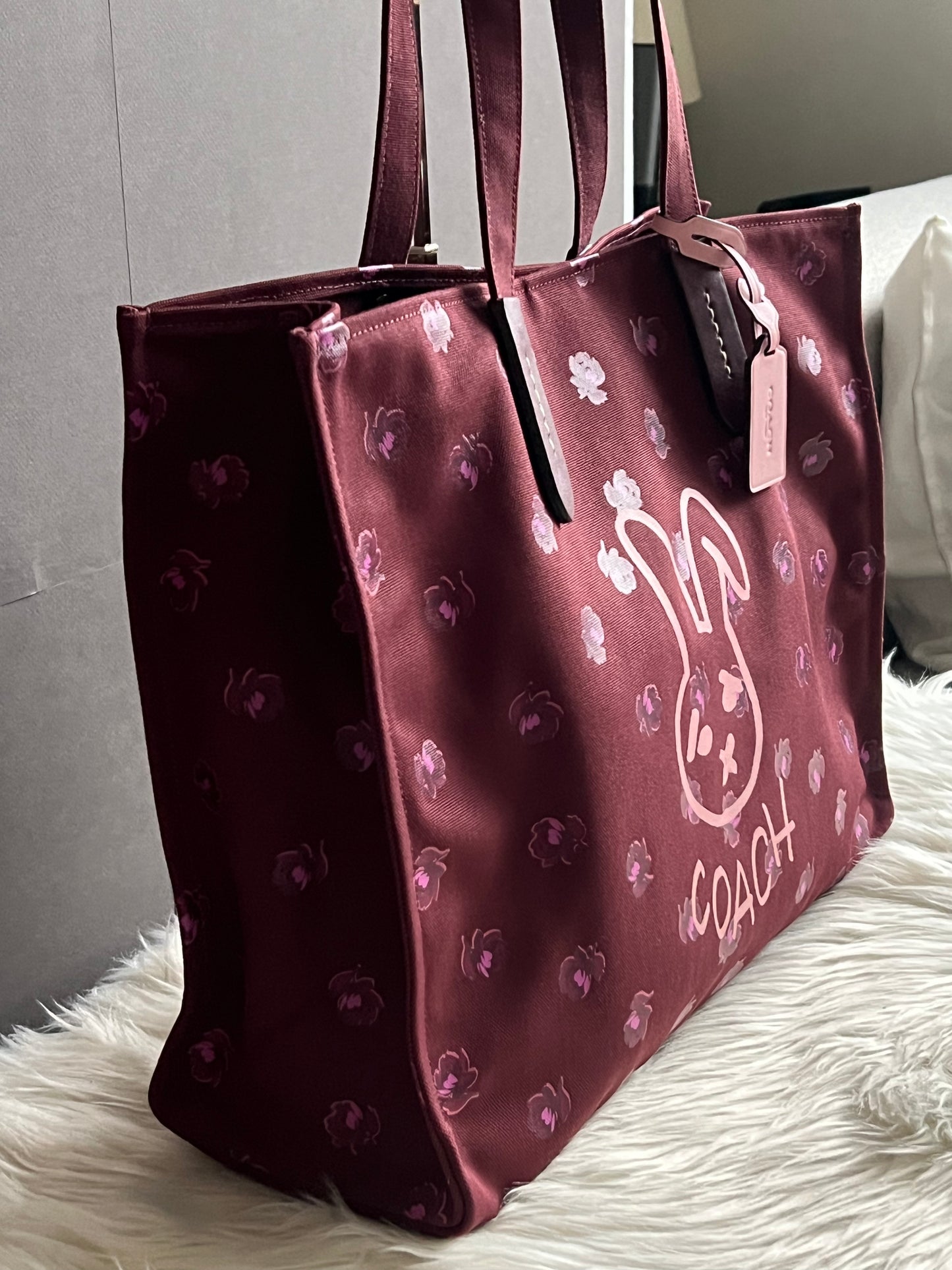 Coach Lunar New Year Tote 42 With Rabbit In 100% Recycled Canvas