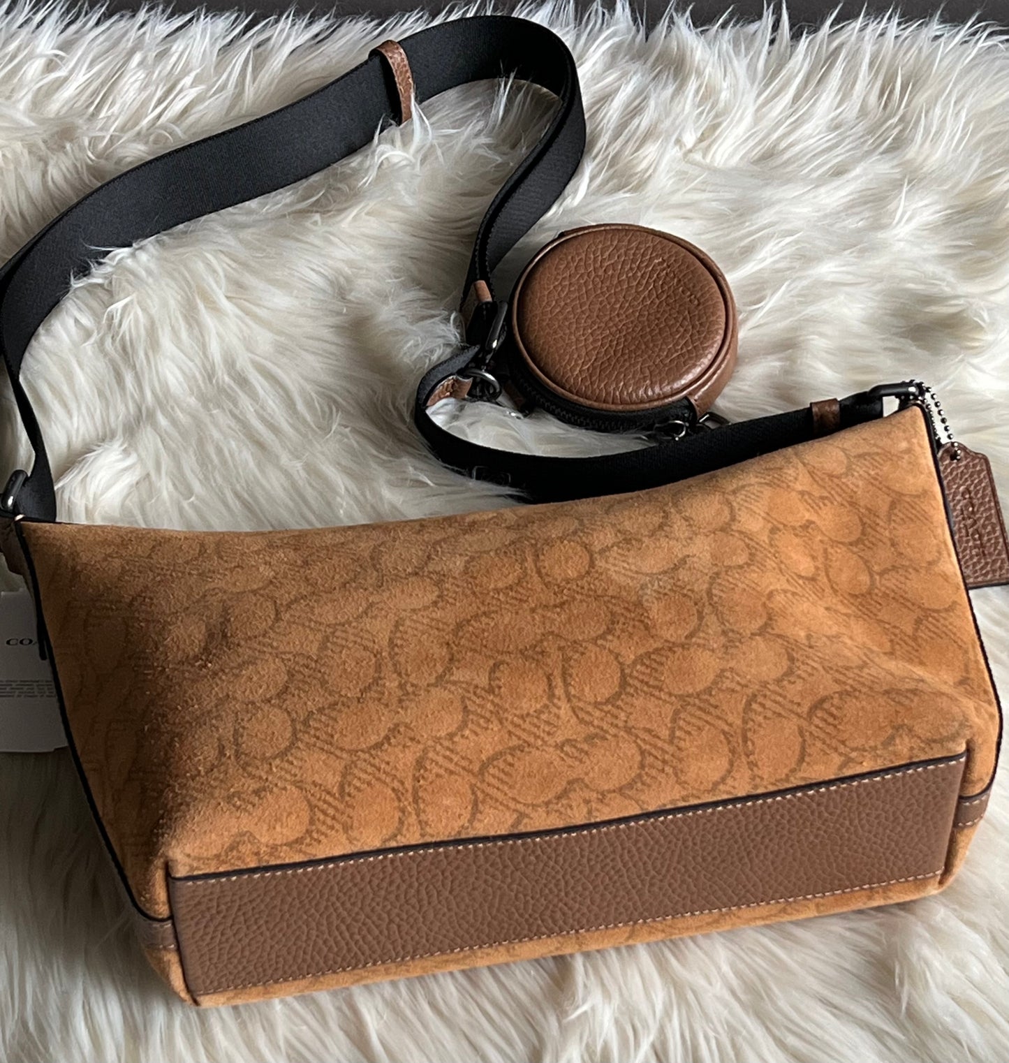 Coach Small Finn Crossbody Bag with Pouch in Signature Suede