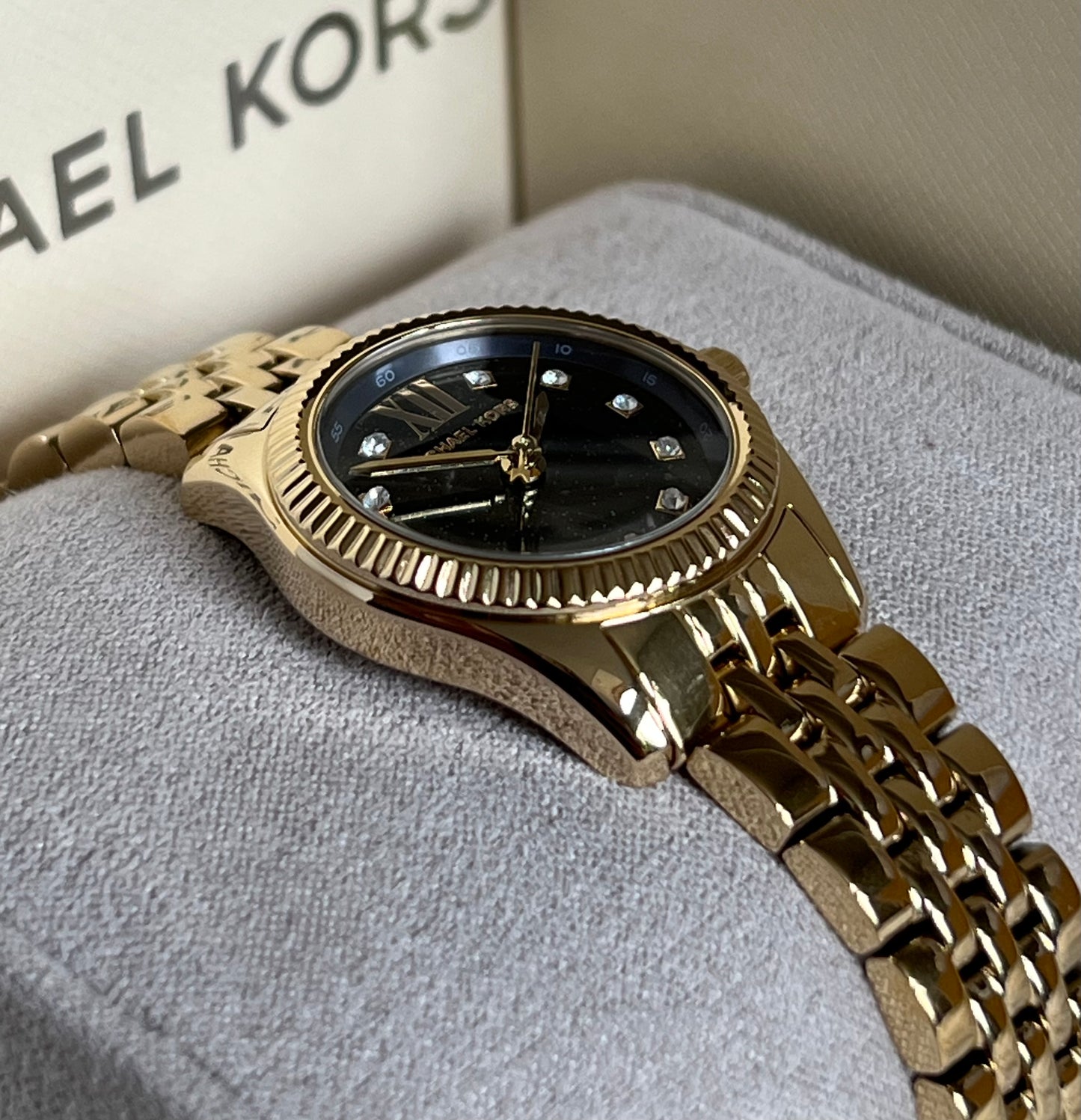 Michael Kors Women’s Mini Lexington Pavé Gold-Tone Watch