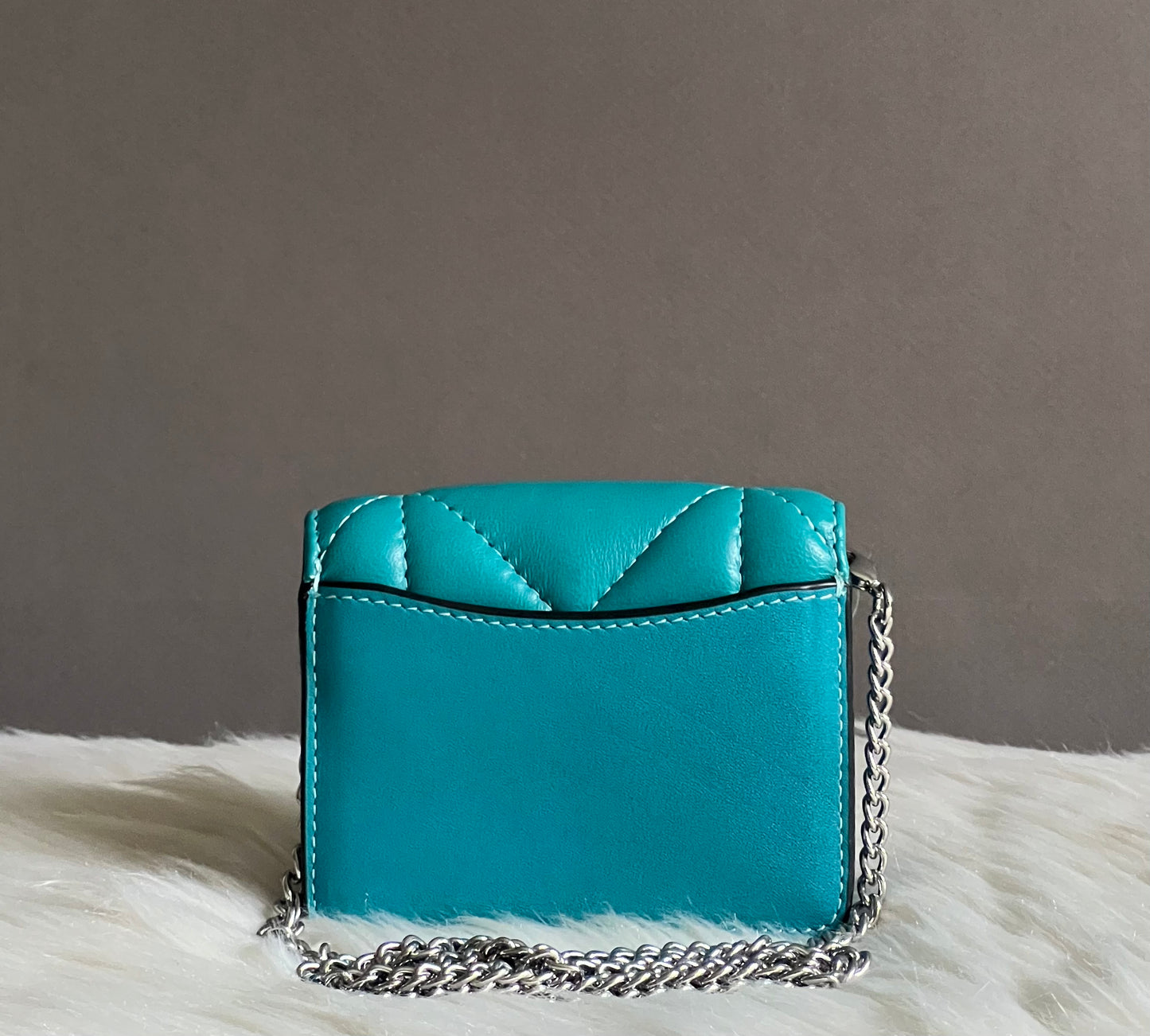 Coach Mini Wallet On A Chain With Puffy Diamond Quilting