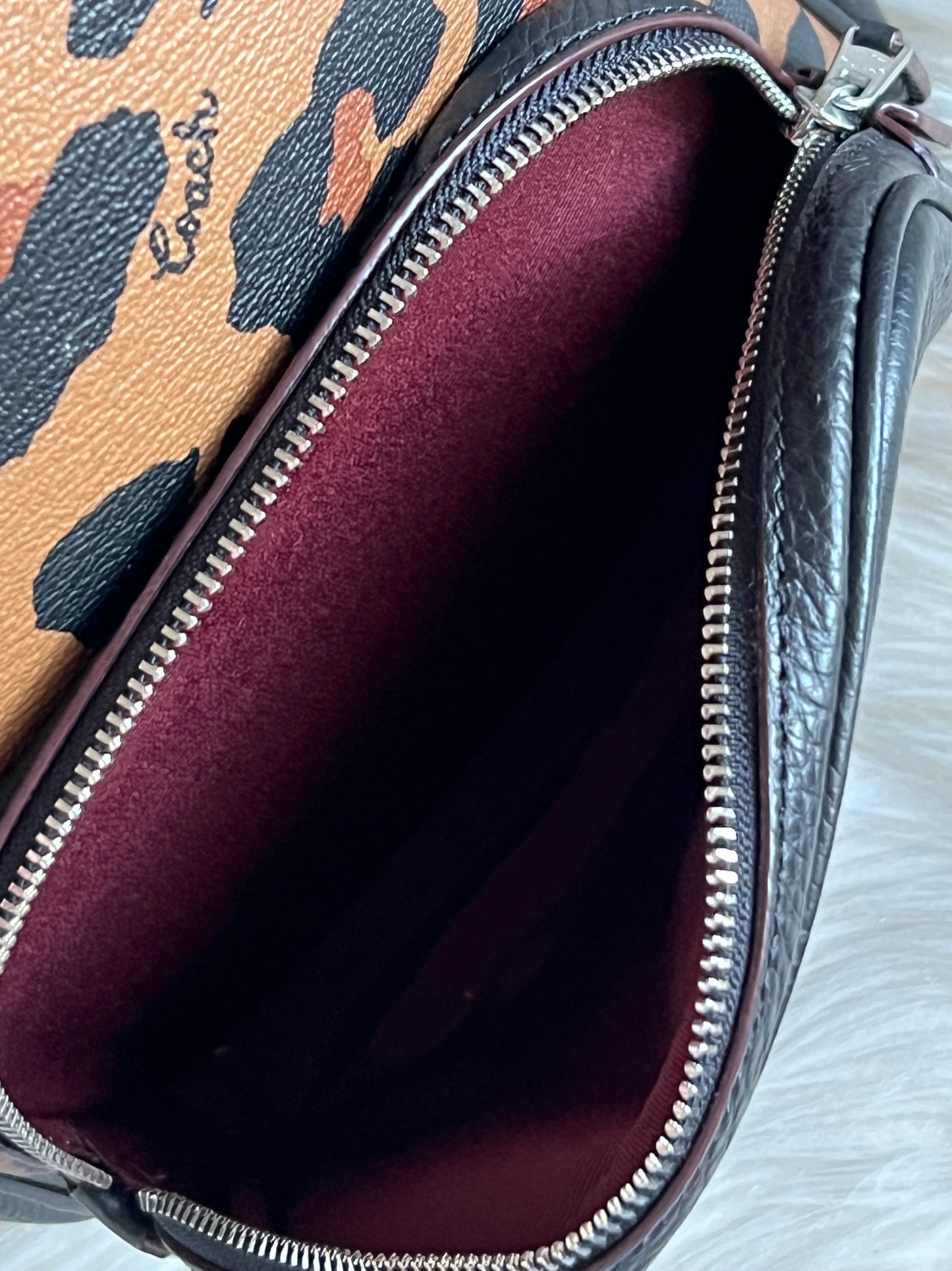 Coach Mini Court Backpack in Signature Canvas With Leopard Print