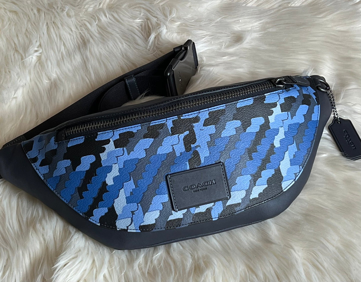 Coach Warren Belt Bag with Plaid Print
