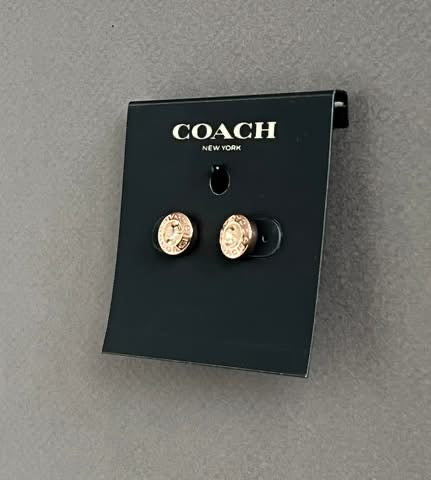 Coach Open Circle Stone Strand Earrings