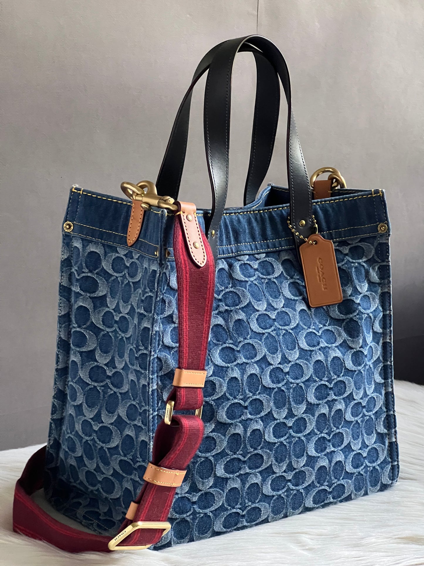 Coach Field Tote in Signature Denim