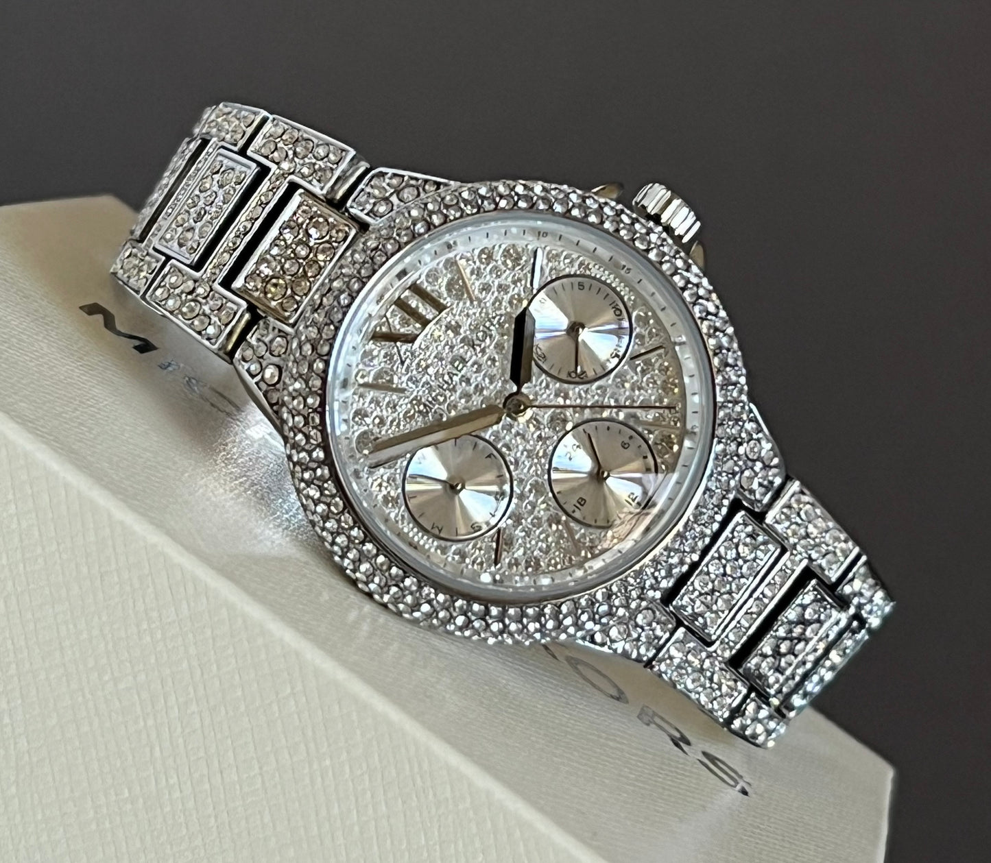 Michael Kors Women’s Mini Camille Pavé Silver-Tone Watch