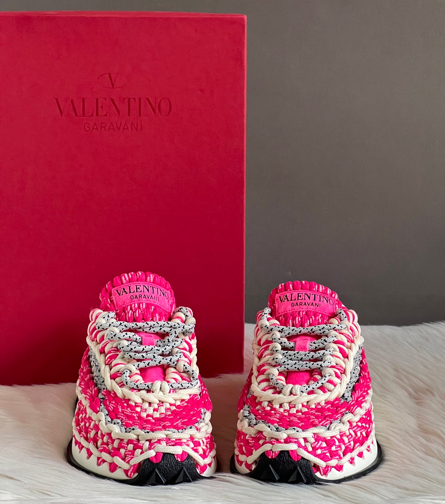 Valentino Garavani Knotted Macrame Crochet Sneakers