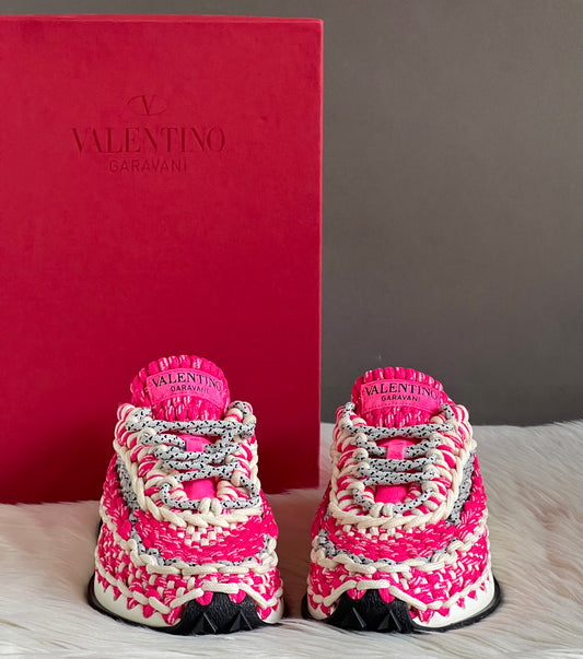 Valentino Garavani Knotted Macrame Crochet Sneakers