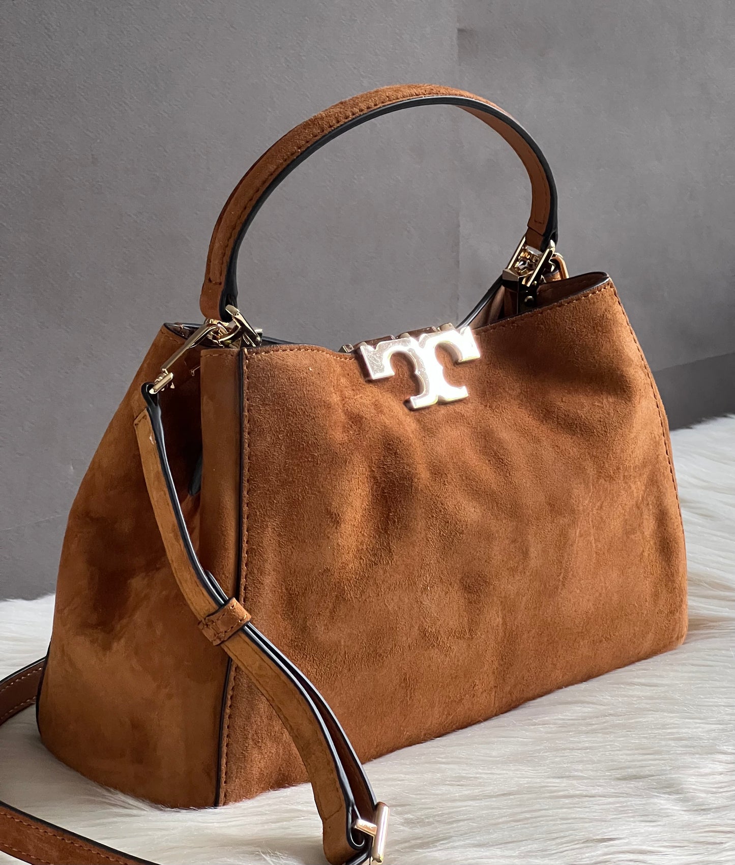 Tory Burch Medium Eleanor Soft Suede Satchel