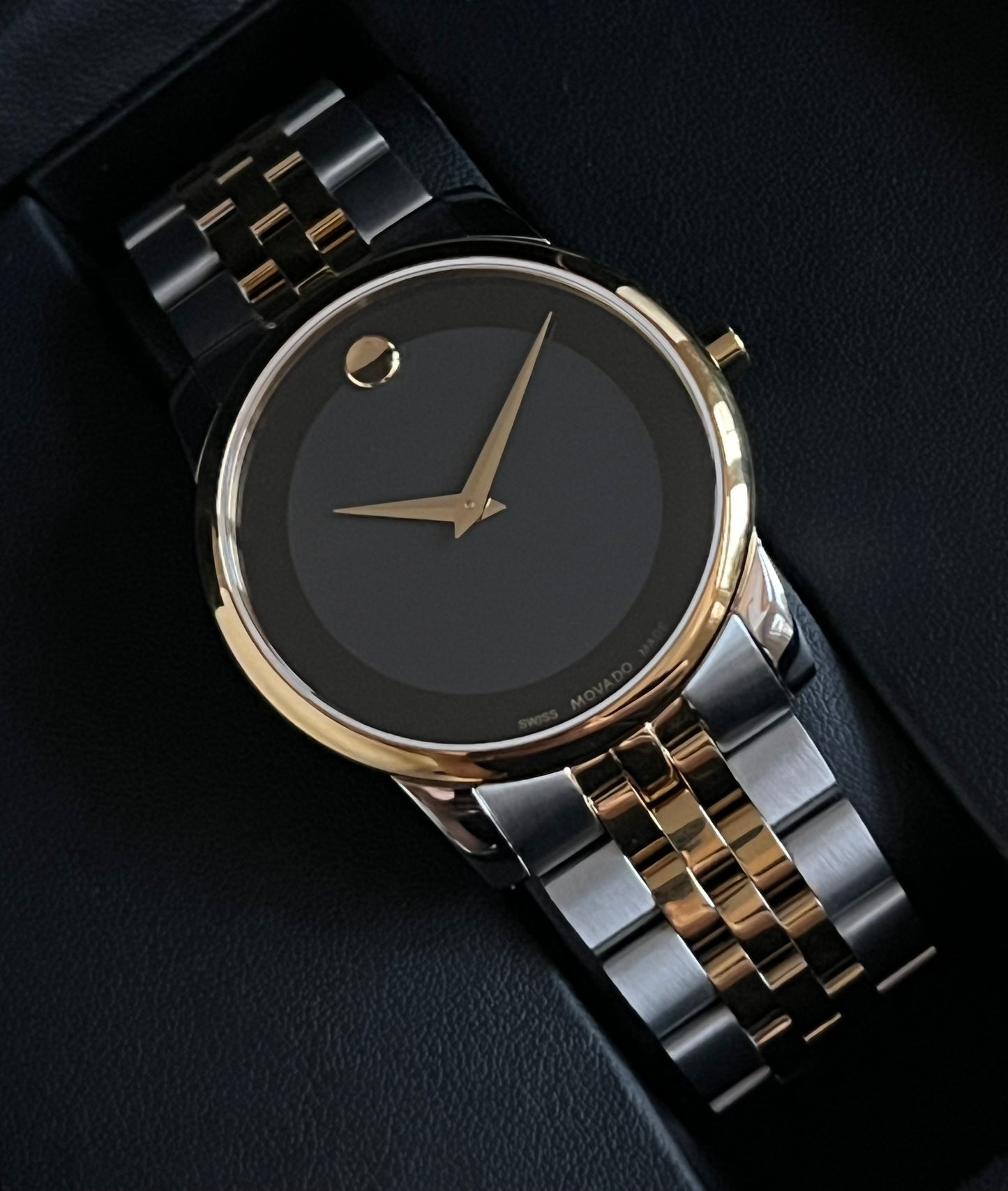 Movado Men’s Museum Black Dial Two-Tone Watch