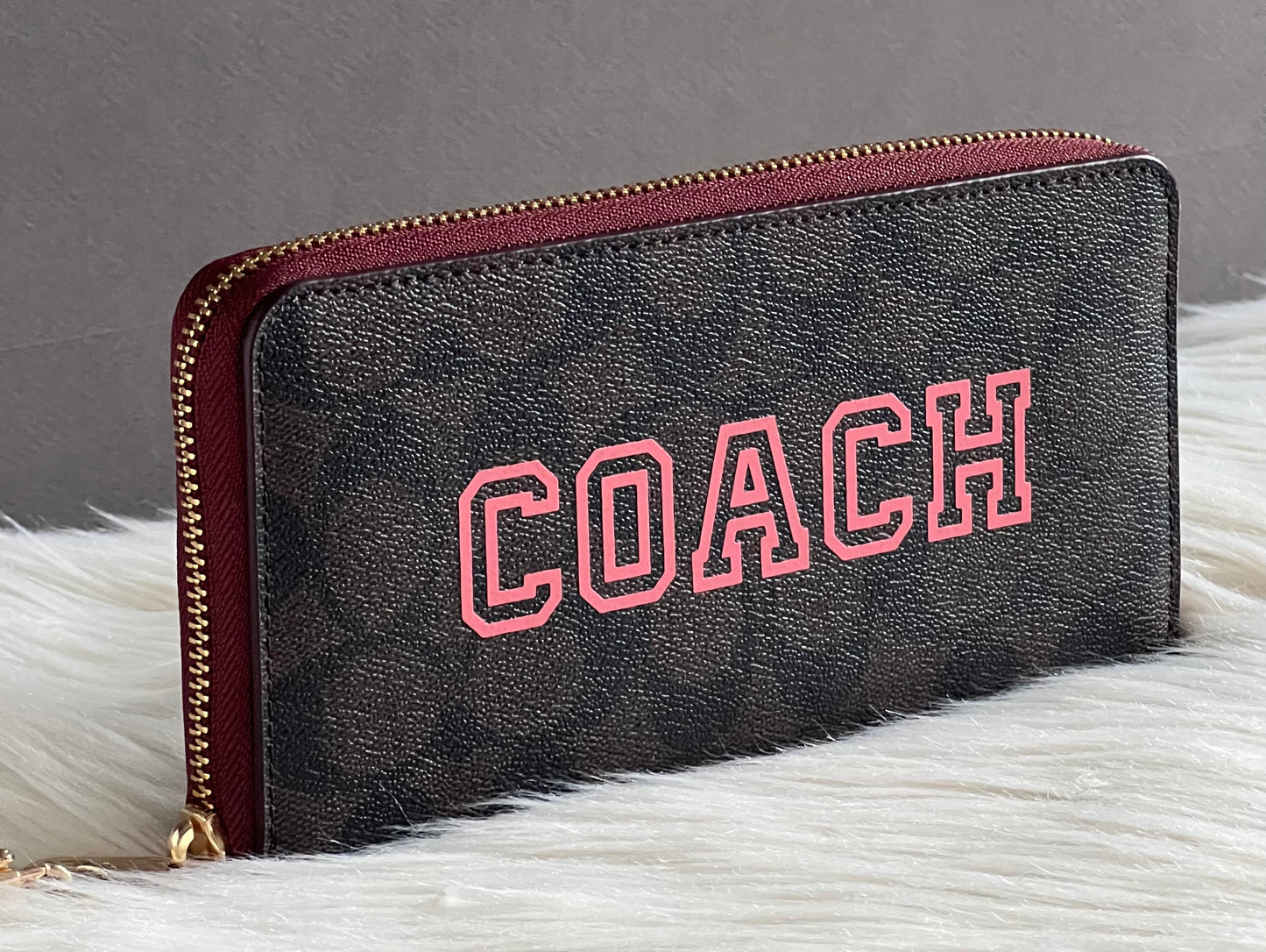 Coach Long Zip Around Wallet In Signature