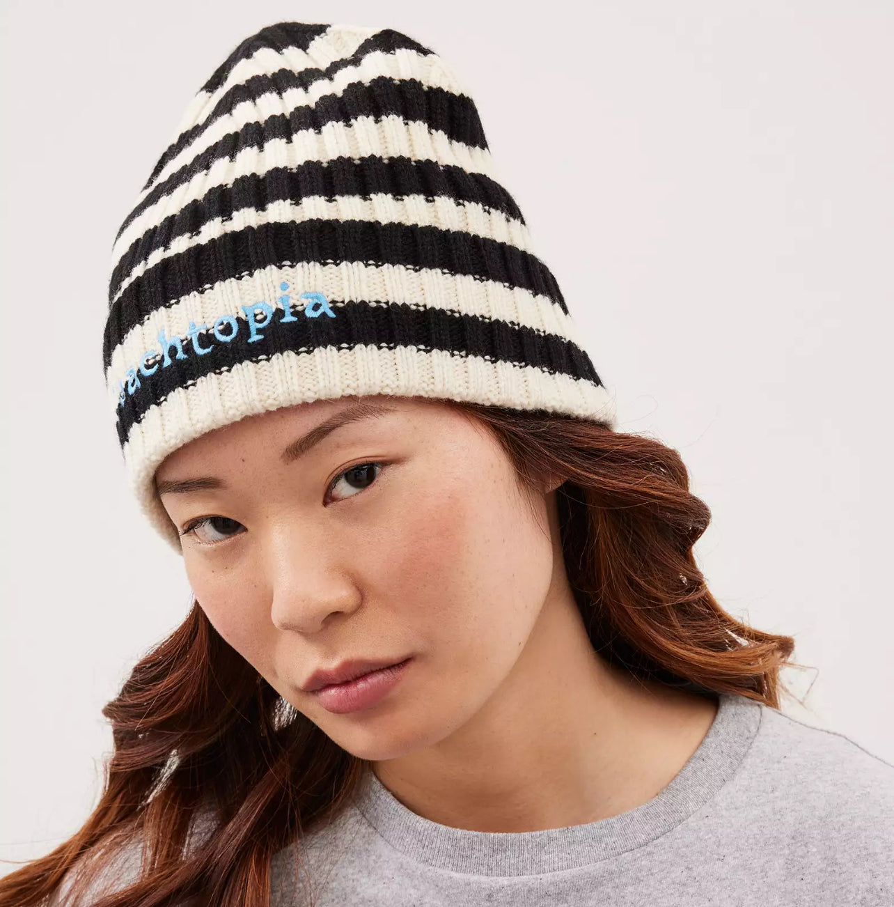 Coach Beanie with Stripe Pattern