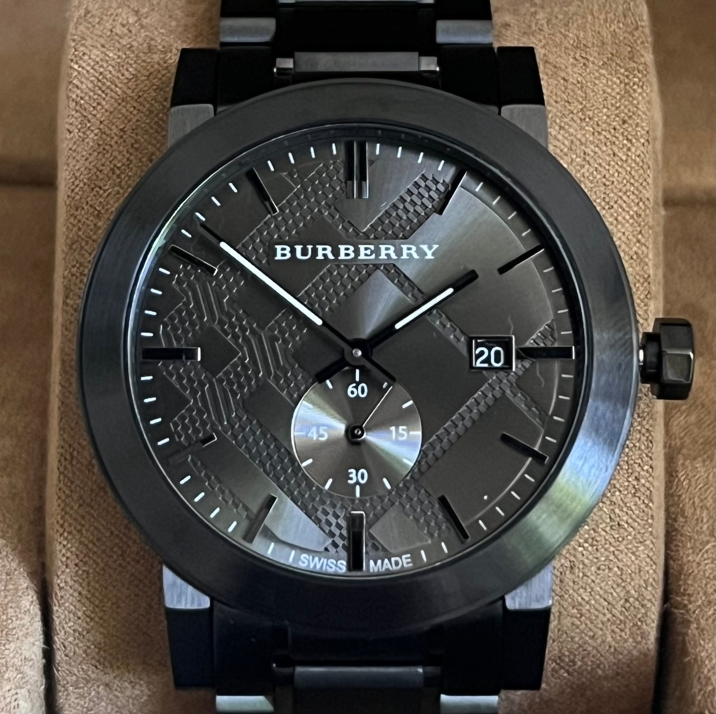 Burberry Men’s The City Gunmetal Dial Steel Watch