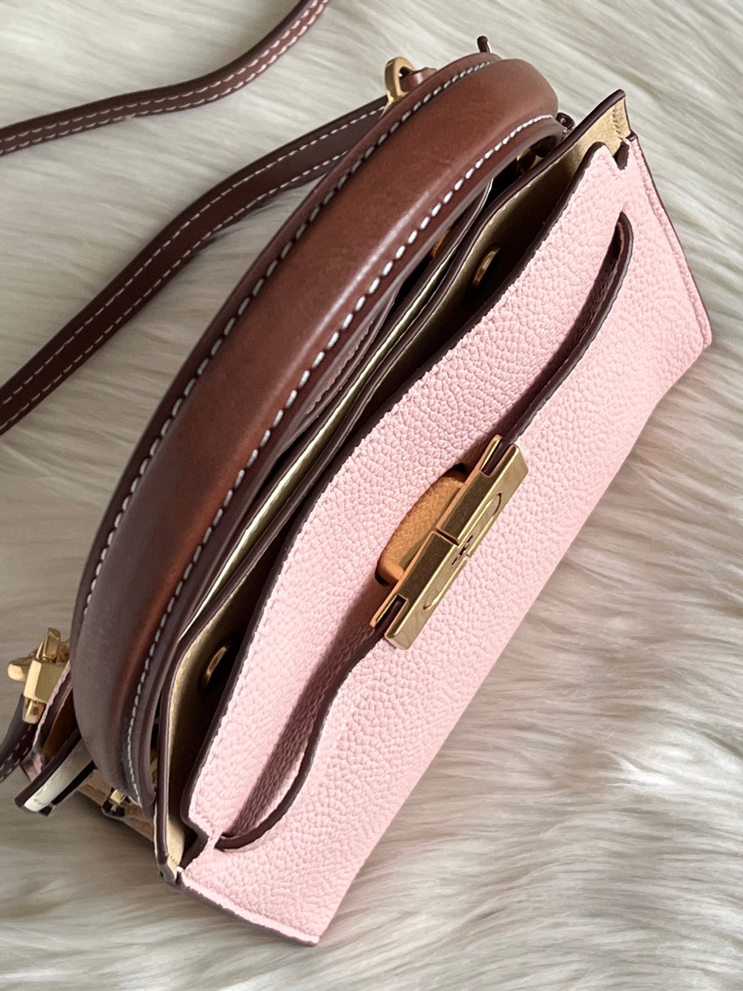 Tory Burch Lee Radziwill Petite Pebbled Double Bag