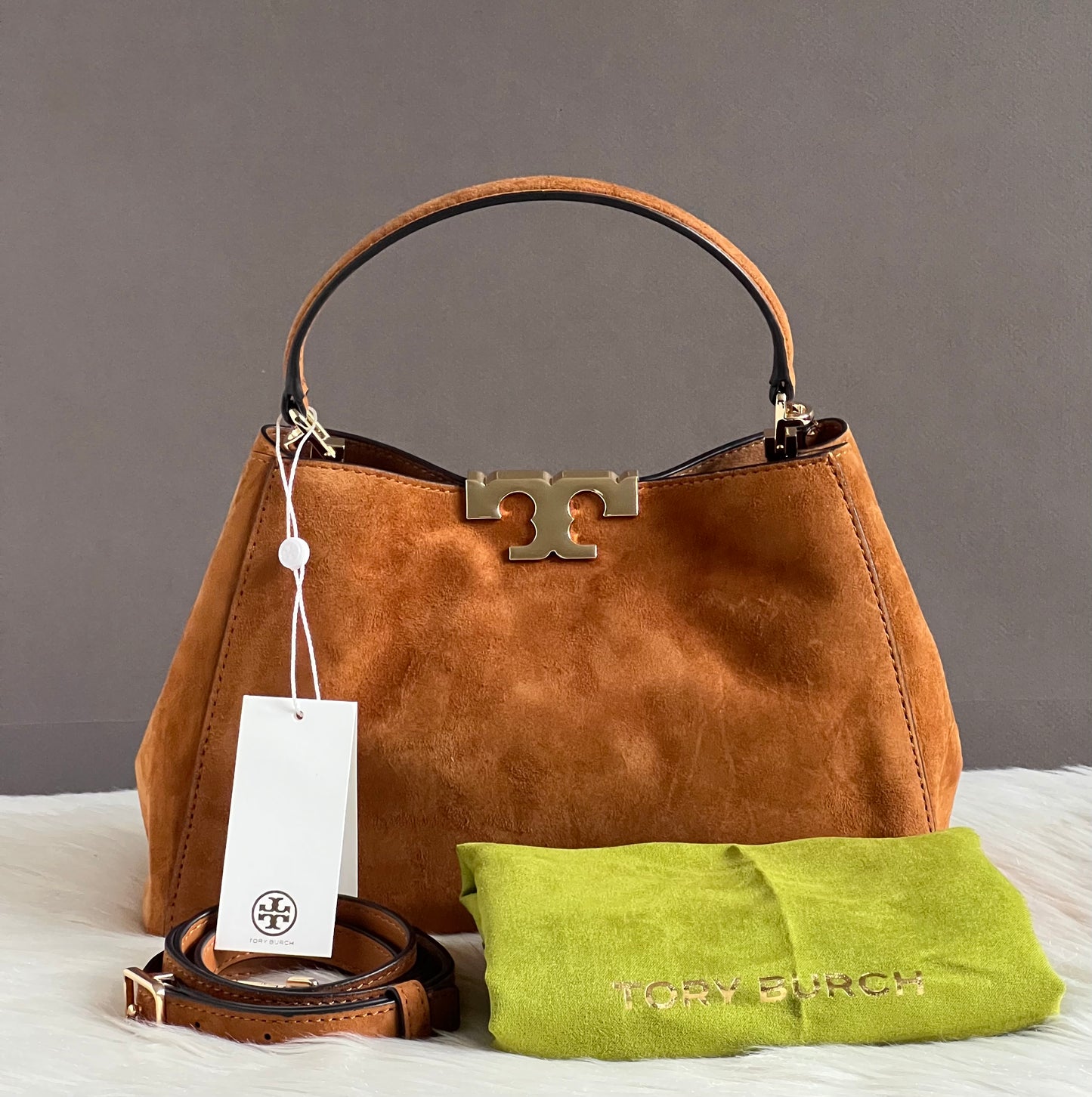 Tory Burch Medium Eleanor Soft Suede Satchel