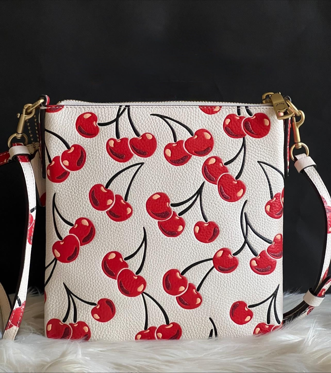 Coach Kitty Messenger Crossbody with Cherry Print