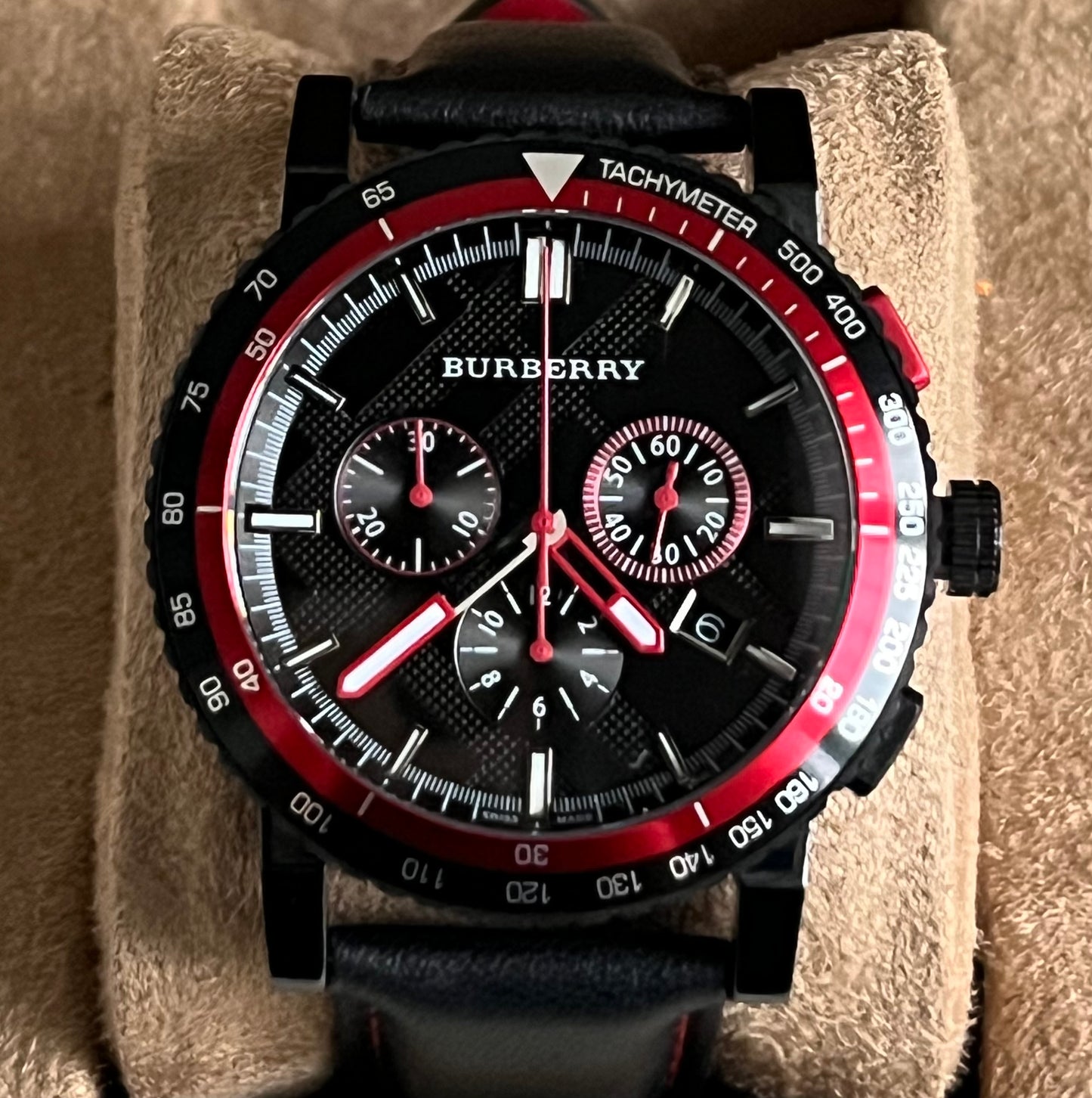 Burberry The City Chronograph Leather Strap Watch