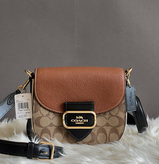 Coach Morgan Saddle Bag in Colorblock Signature Canvas