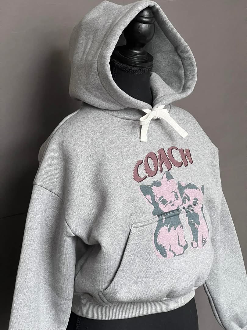Coach The Lil Nas X Drop Cats Cropped Pullover Hoodie