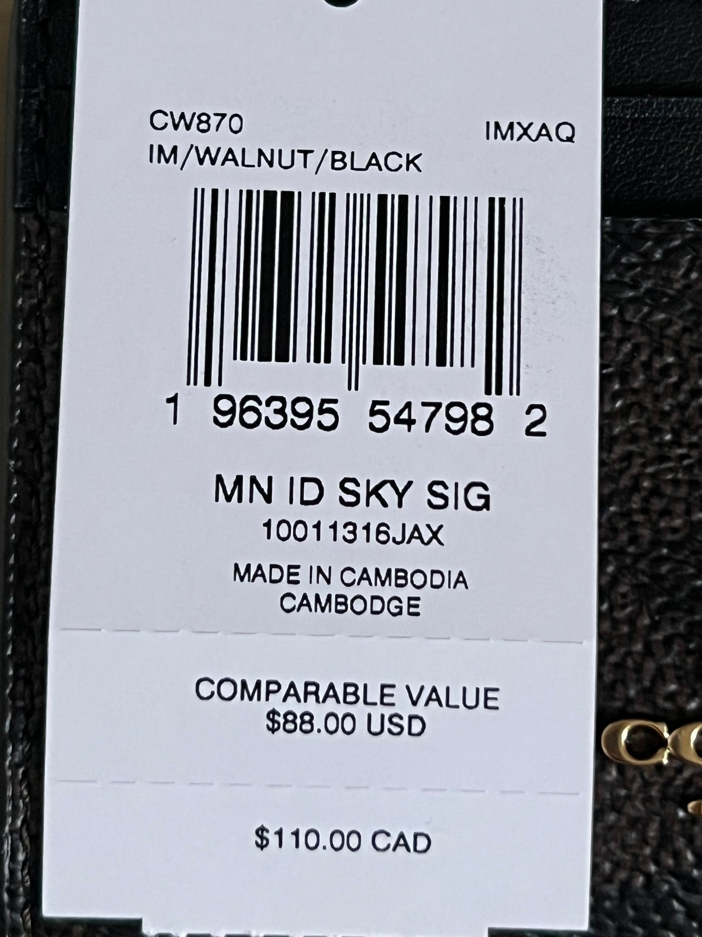 Mini Skinny Id Case In Signature Canvas