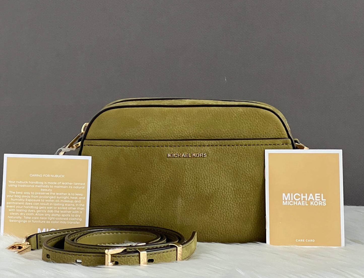 Michael Kors Jet Set Small Nubuck Camera Crossbody Bag