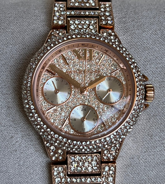 Michael Kors Women’s Mini Camille Pavé Rose Gold-Tone Watch
